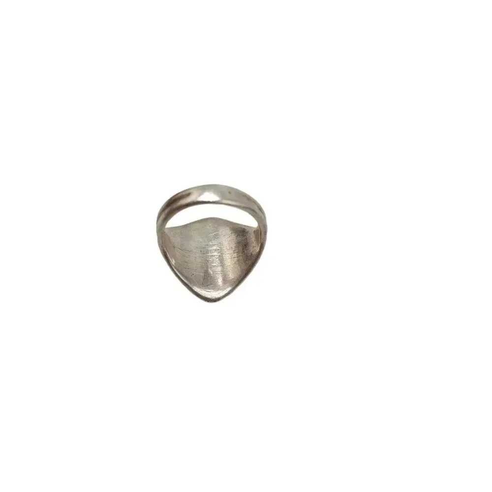 Old Pawn Sterling Silver Mother of Pearl and Sleeping Beauty Turquoise Ring